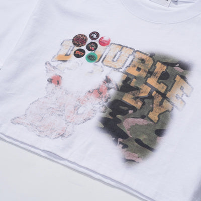 Acid Washed Boxy Graphic Crop Tee-437