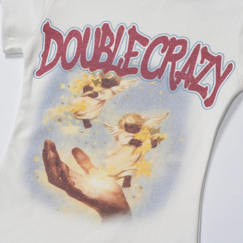 Y2K Grunge Cracked Angel Baby Tee-433