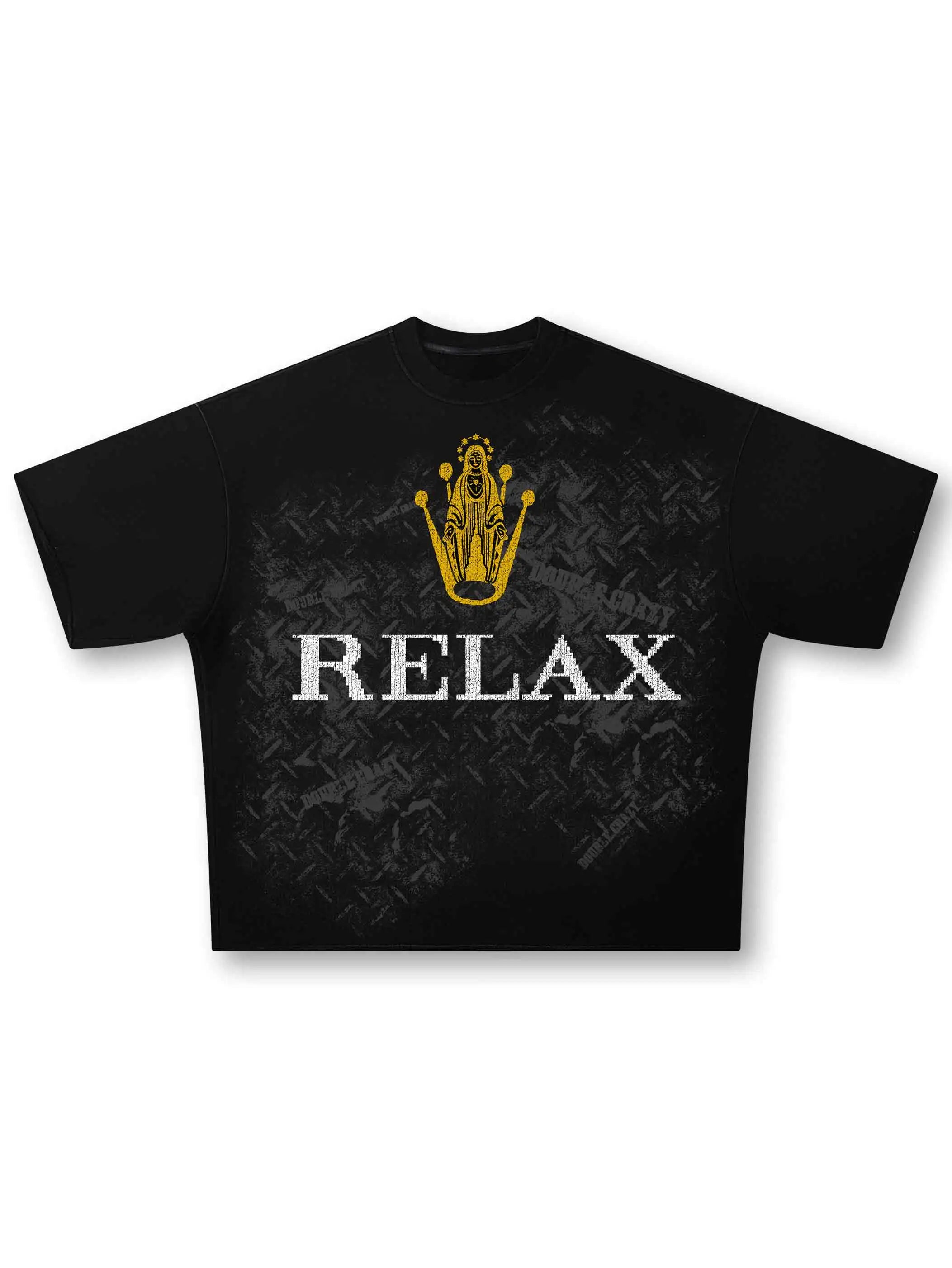 Boxy Relax Cracked Graphic Tee-431
