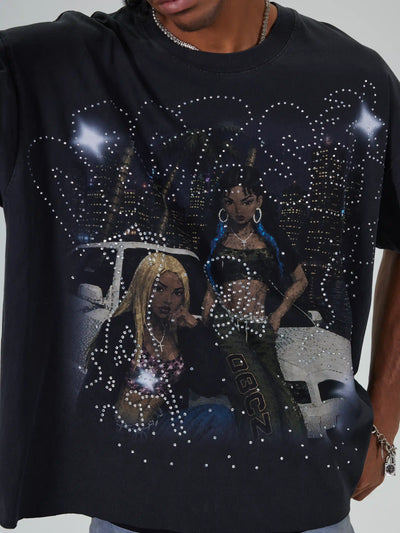 90s Aesthetic Street Girl Tee-666