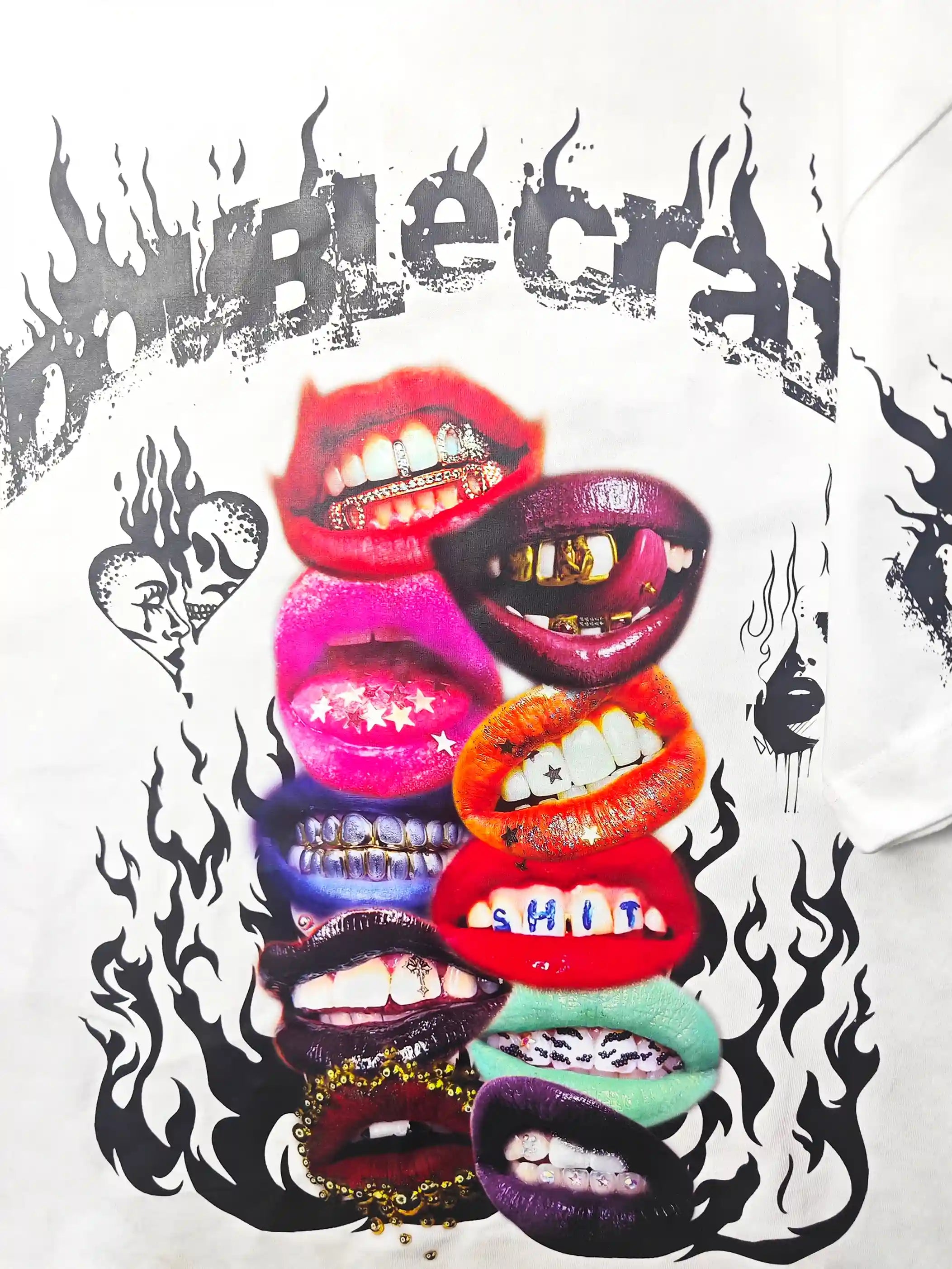 Wild Lip Stack Fire T-shirt -055