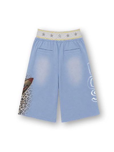 Faded Pin Up Layered Jorts-664