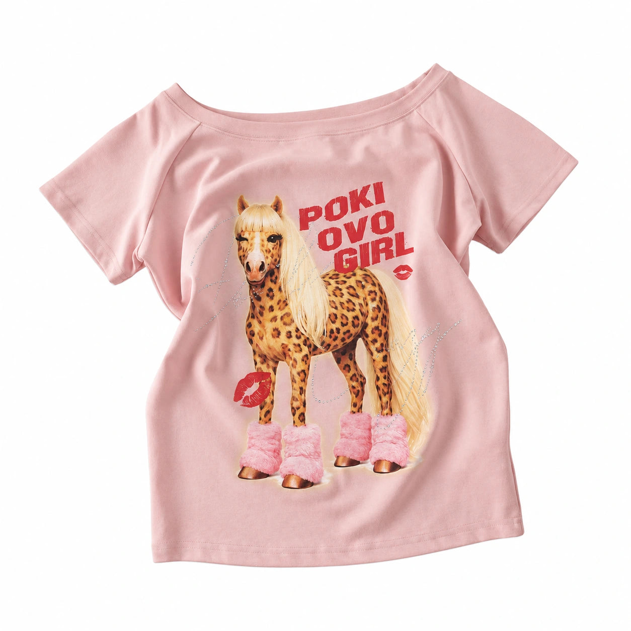 Iced Out Pink Boot Pony Top-756