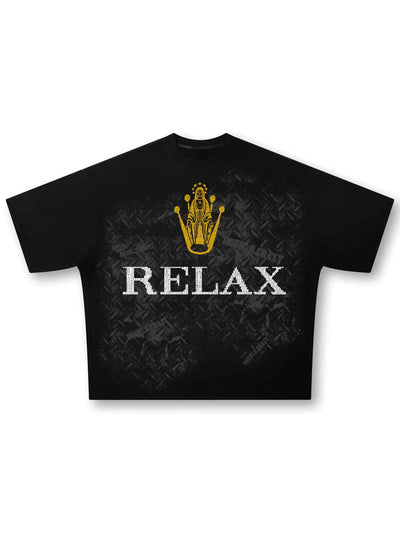 Boxy Relax Cracked Graphic Tee-431