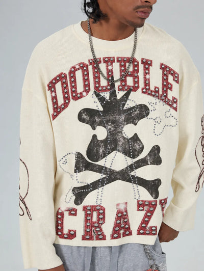 Manches longues motifs Crânes et tibias - Grunge sombre L/S-685