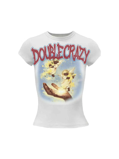 T-shirt court « Angel » style grunge Y2K - 433