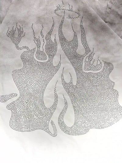 DOUBLECRAZY Flame Man Diamond Gradient Vintage T-shirt