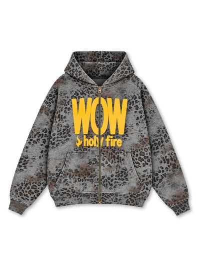 Contrast WOW Leopard Hoodie-770