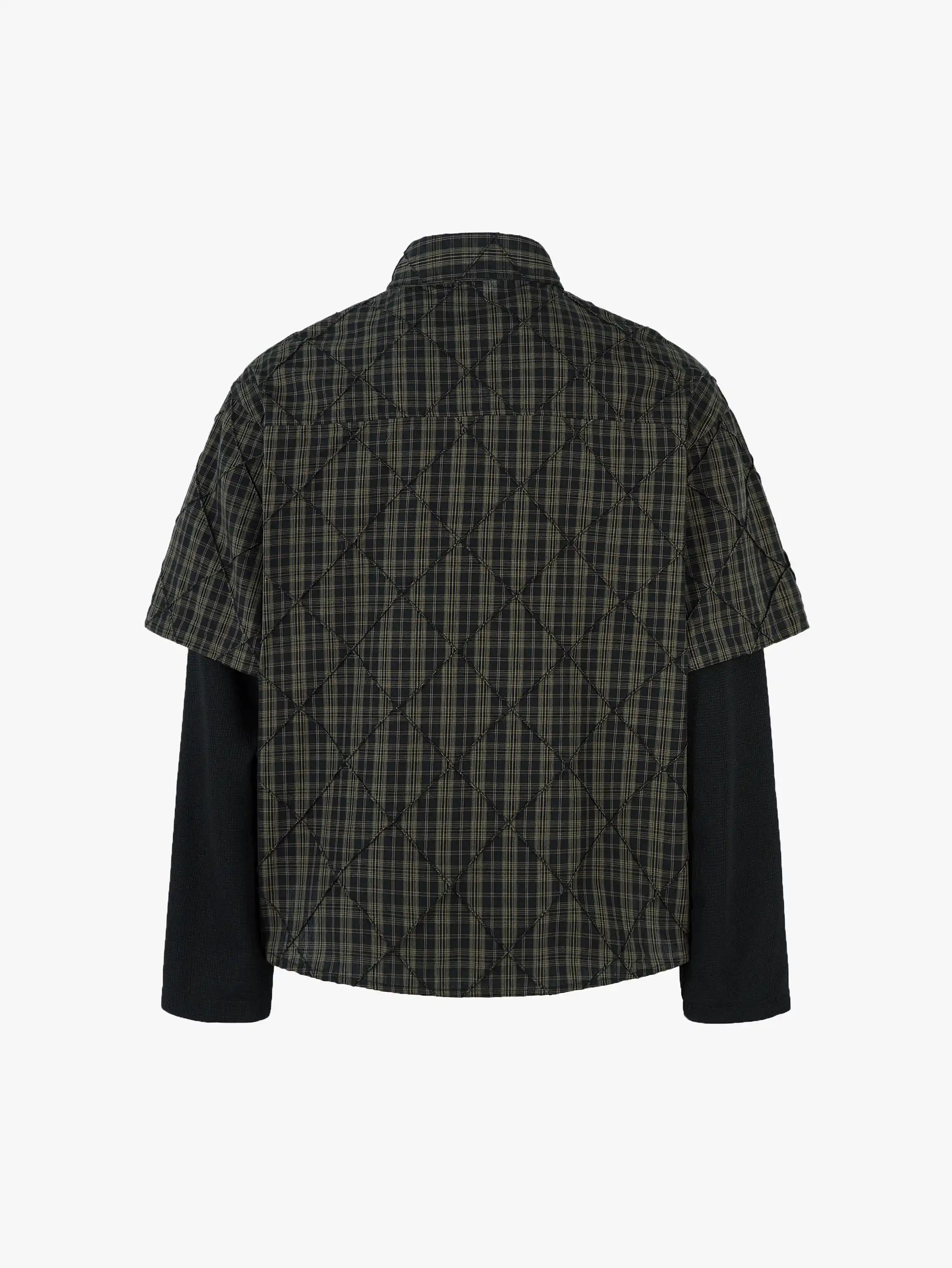 Street Patchwork Long Sleeve Shirt-s968
