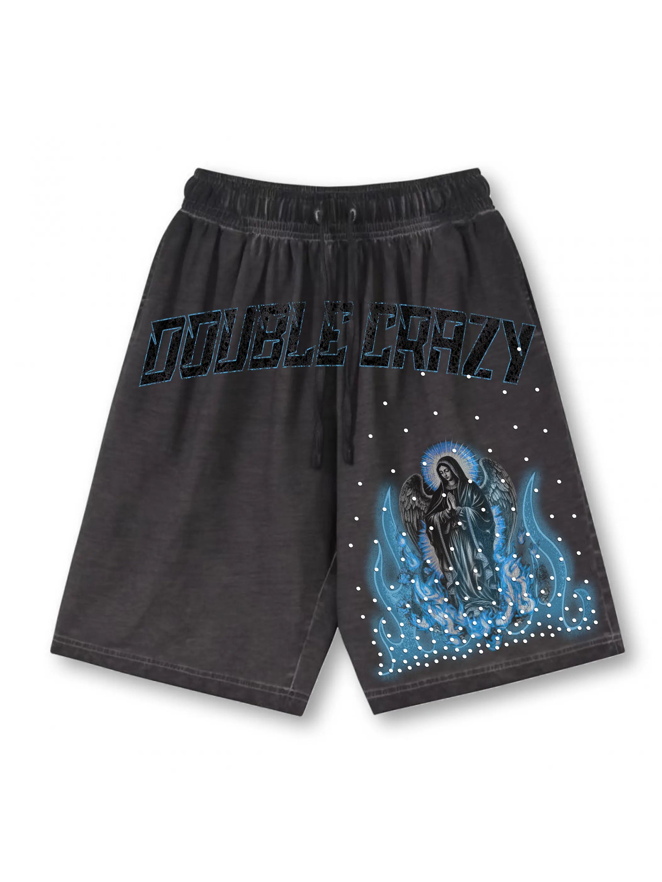 Gothic Angel Flame Print Casual Shorts-196