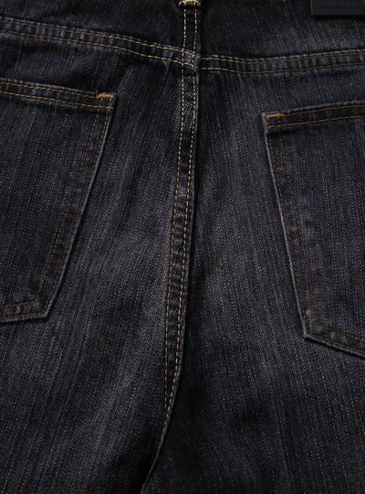 Curved-Leg Faded Flare Jeans-S1197