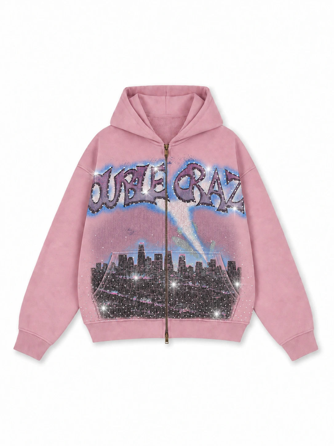 Sweat à capuche zippé L.A. Skyline Iced Out-759