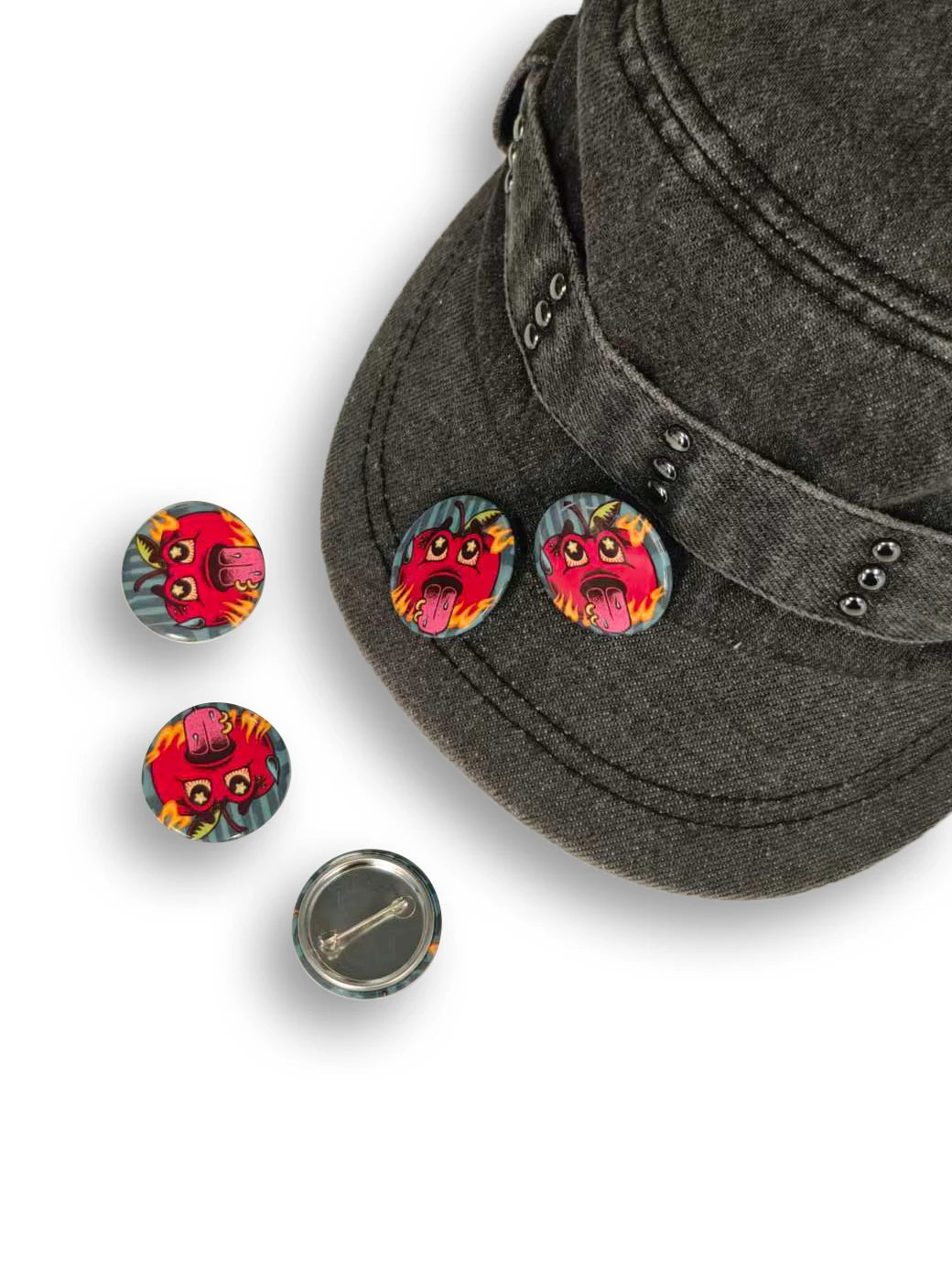 Épingle Punk Pomme Flamme Vintage-BJ-598