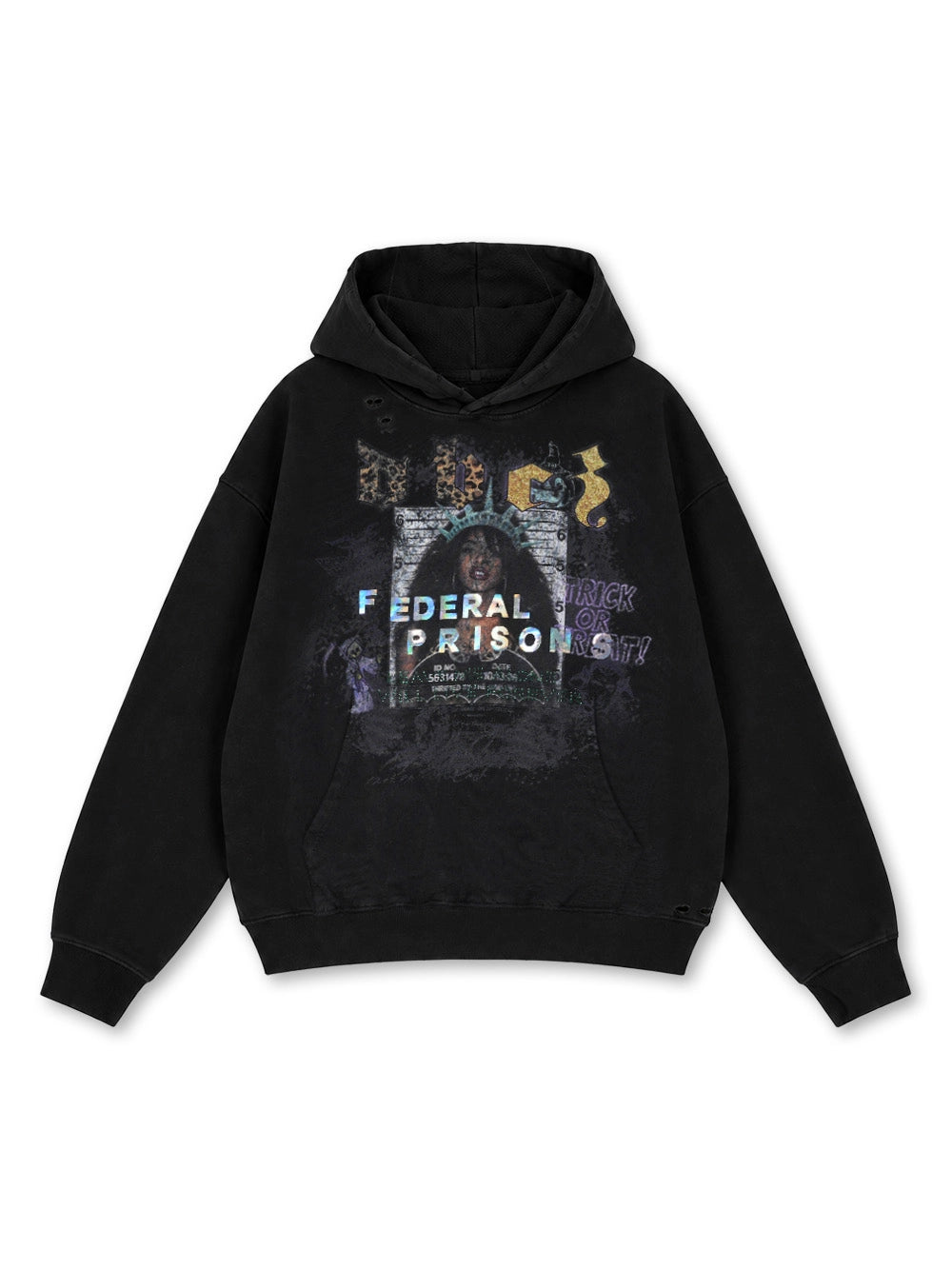 400G Distressed Mugshot Hoodie-785
