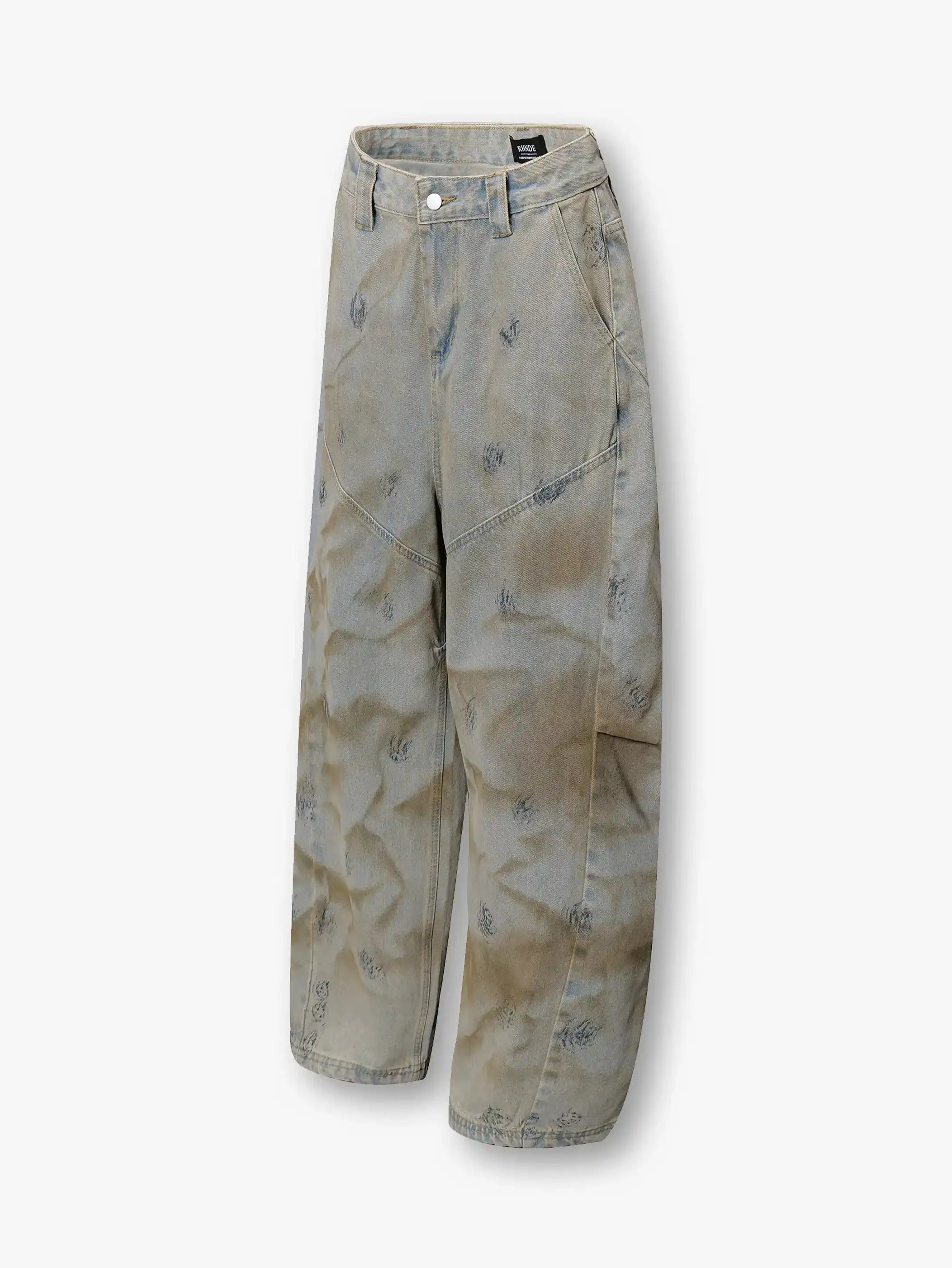 Vintage Distressed Denim Pants -s934