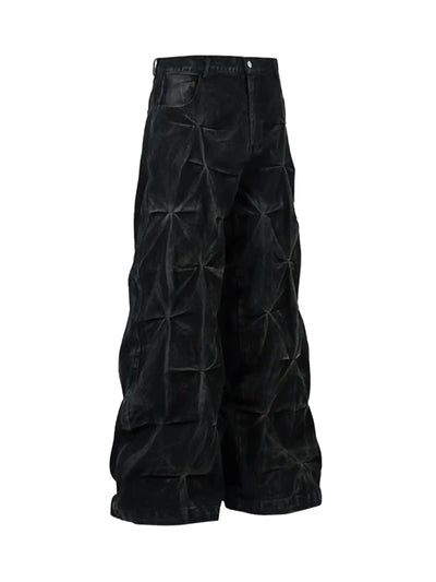 Pantalon en jean matelassé taille haute-S928