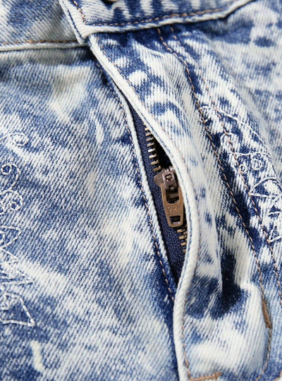 Embroidered Wide-Leg Cotton Pant-S1205