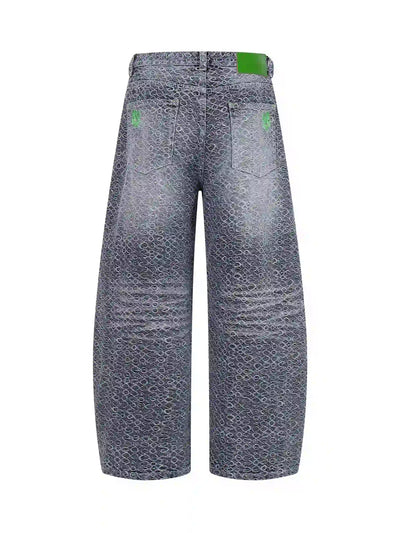 Green Leaf Washed Baggy Jeans-S1235