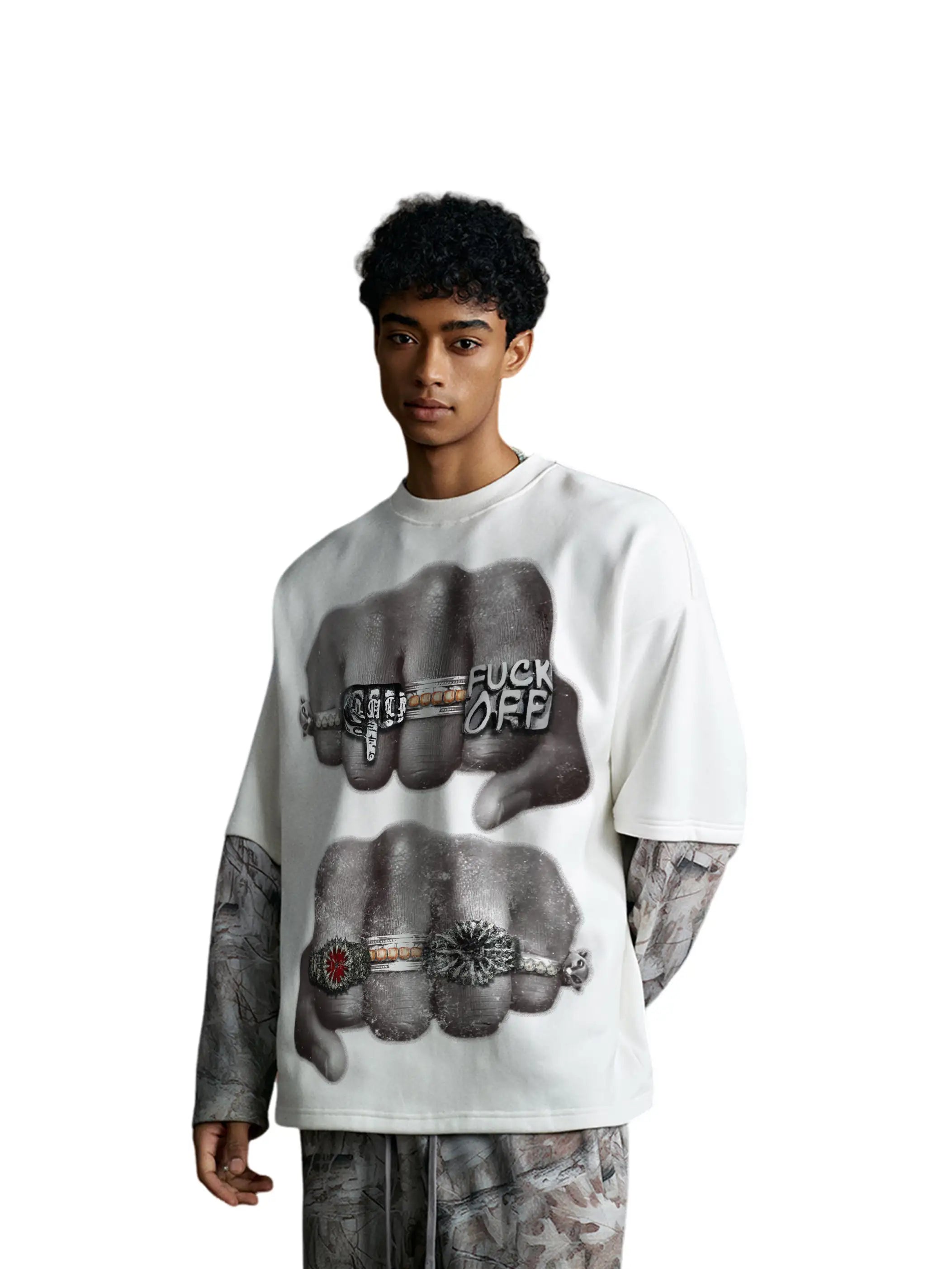 Rude Knuckles Layered T-shirt-313