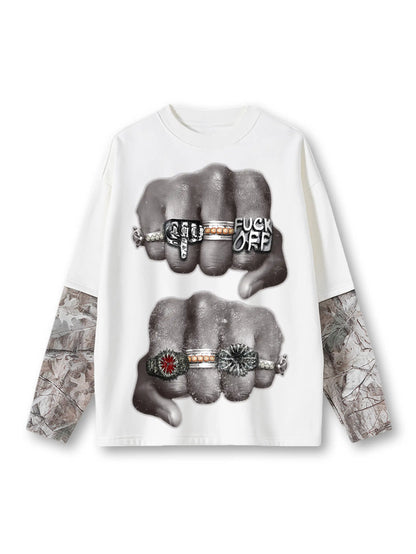 Rude Knuckles Layered T-shirt-313