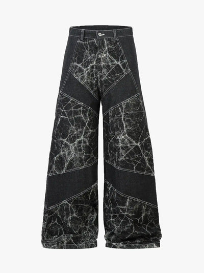 Cracked Dye Denim Pants-S1064