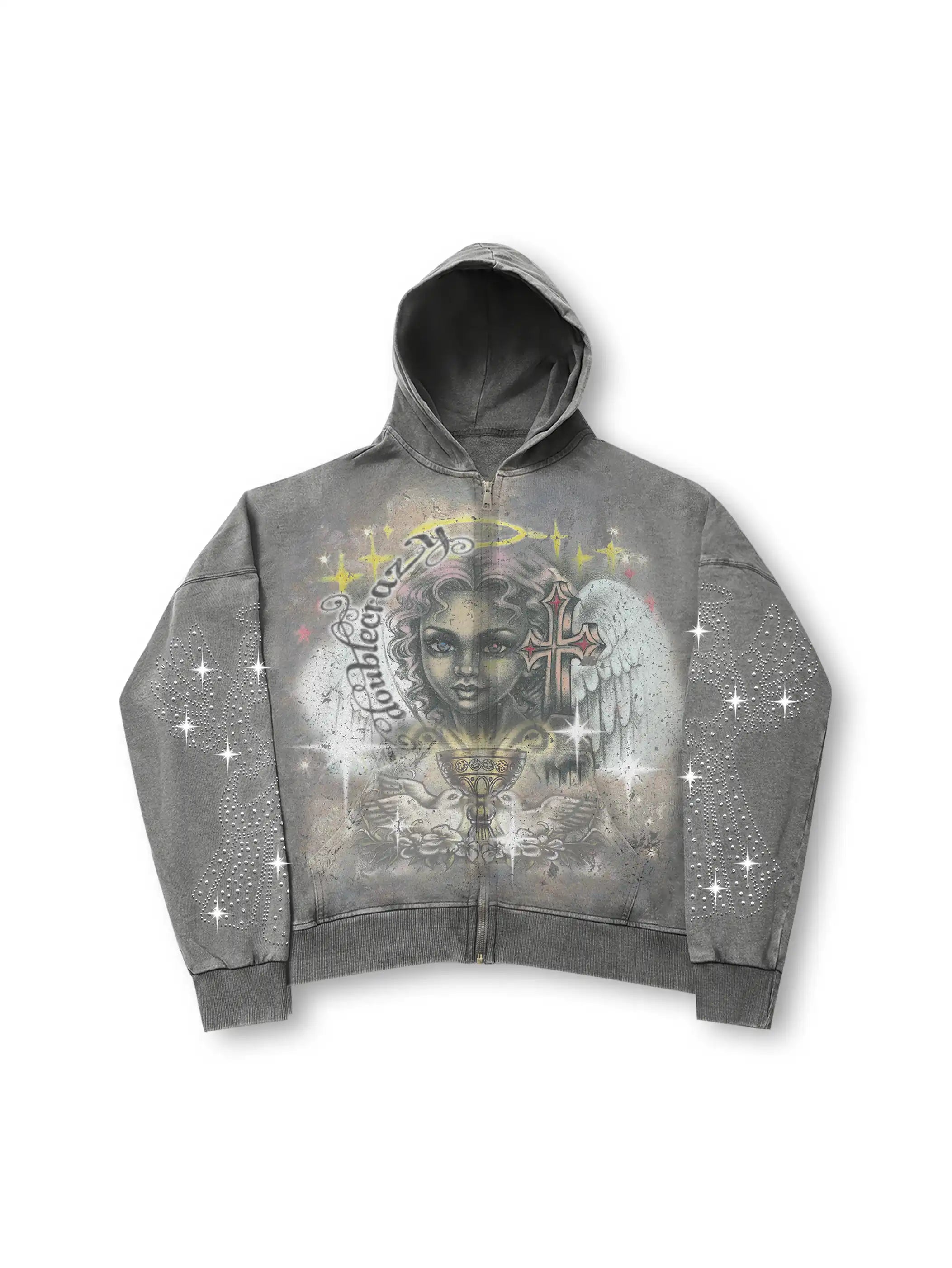 Angelic Cross Zip Hoodie-350
