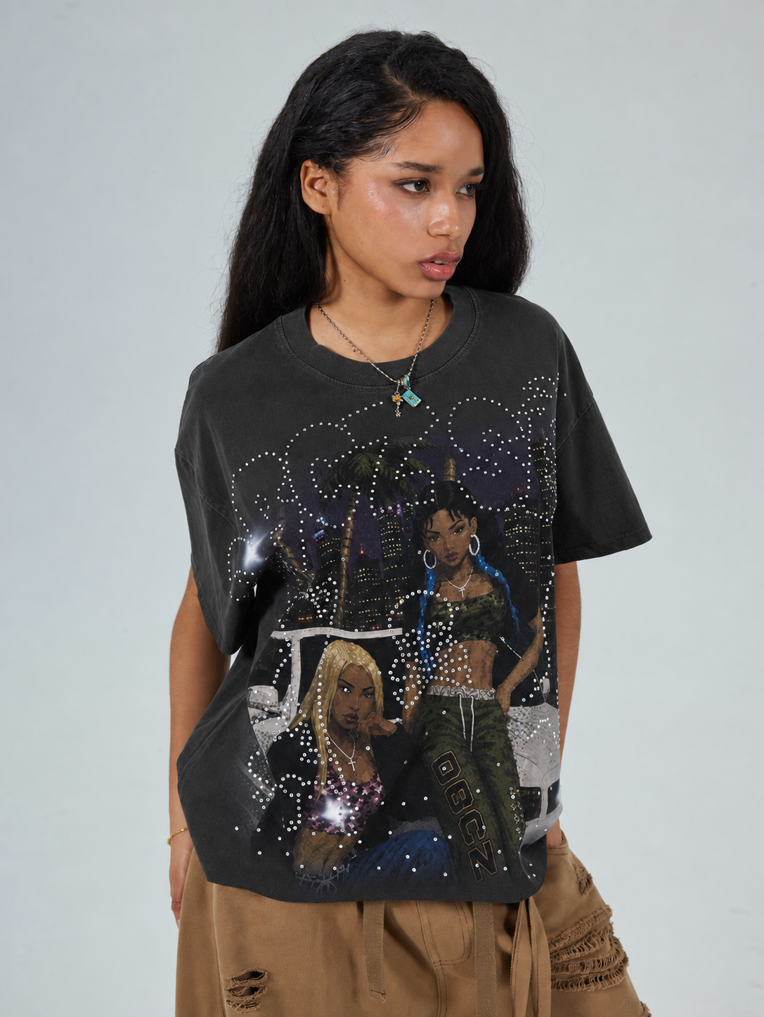 90s Aesthetic Street Girl Tee-666