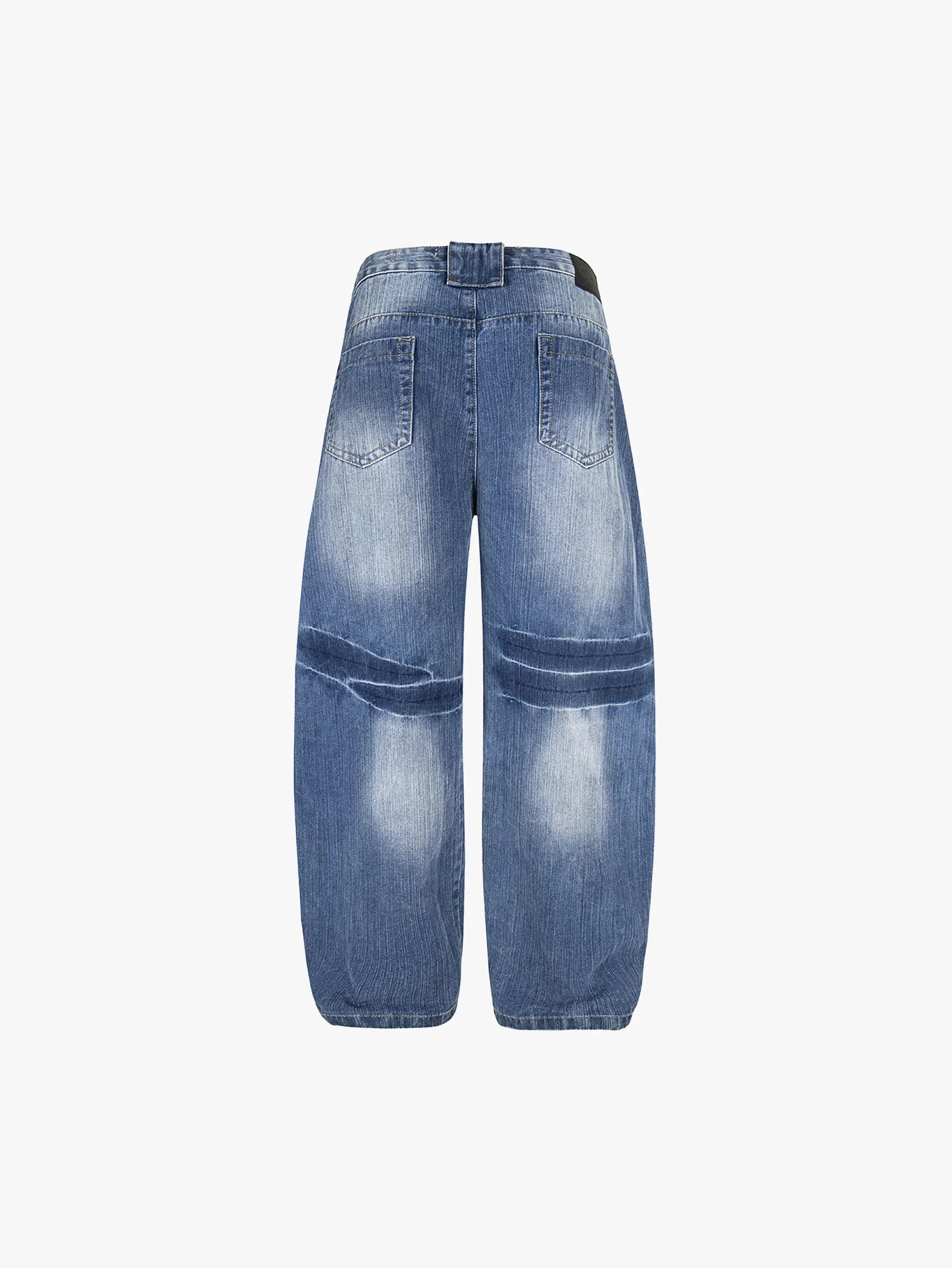 Double Crazy High Waisted Wide Leg Cropped Jeans Light Blue Denim Casual Street Style Pants