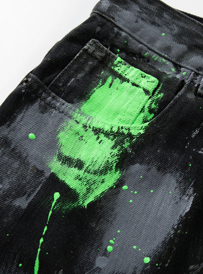 Neon Splash Trap Jeans-S1194