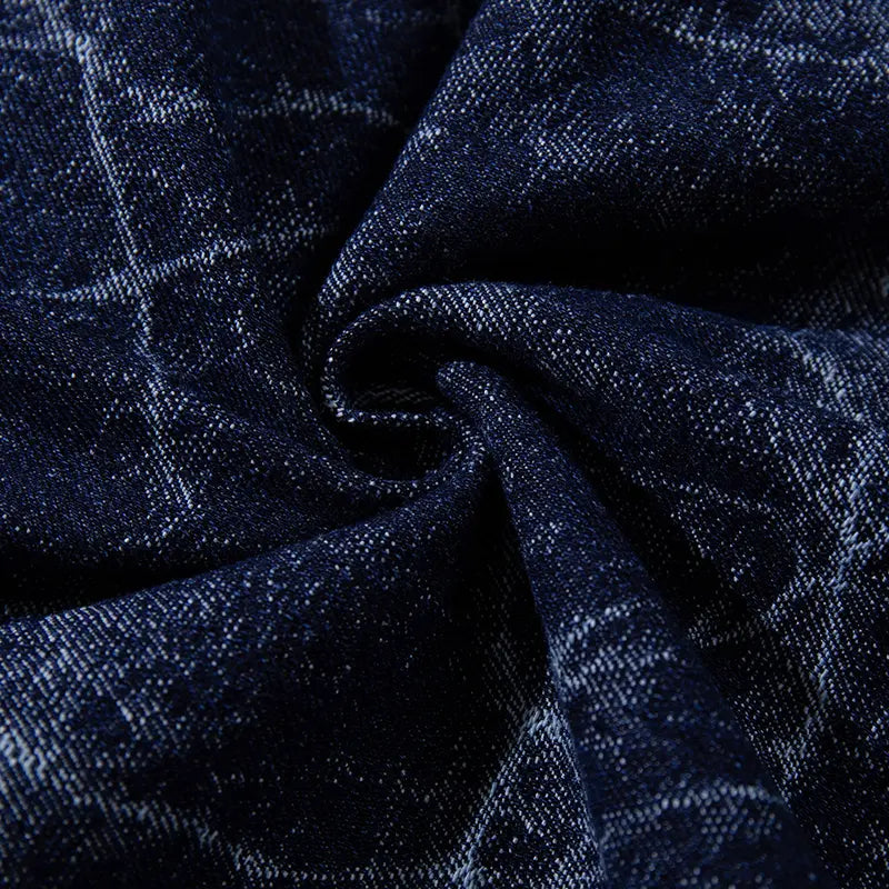 Spiderweb Snow Wash Baggy Jeans-S1238