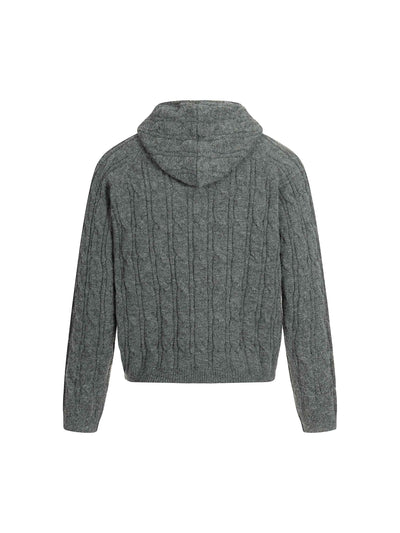 Pure Texture Knit Hoodie-S1167