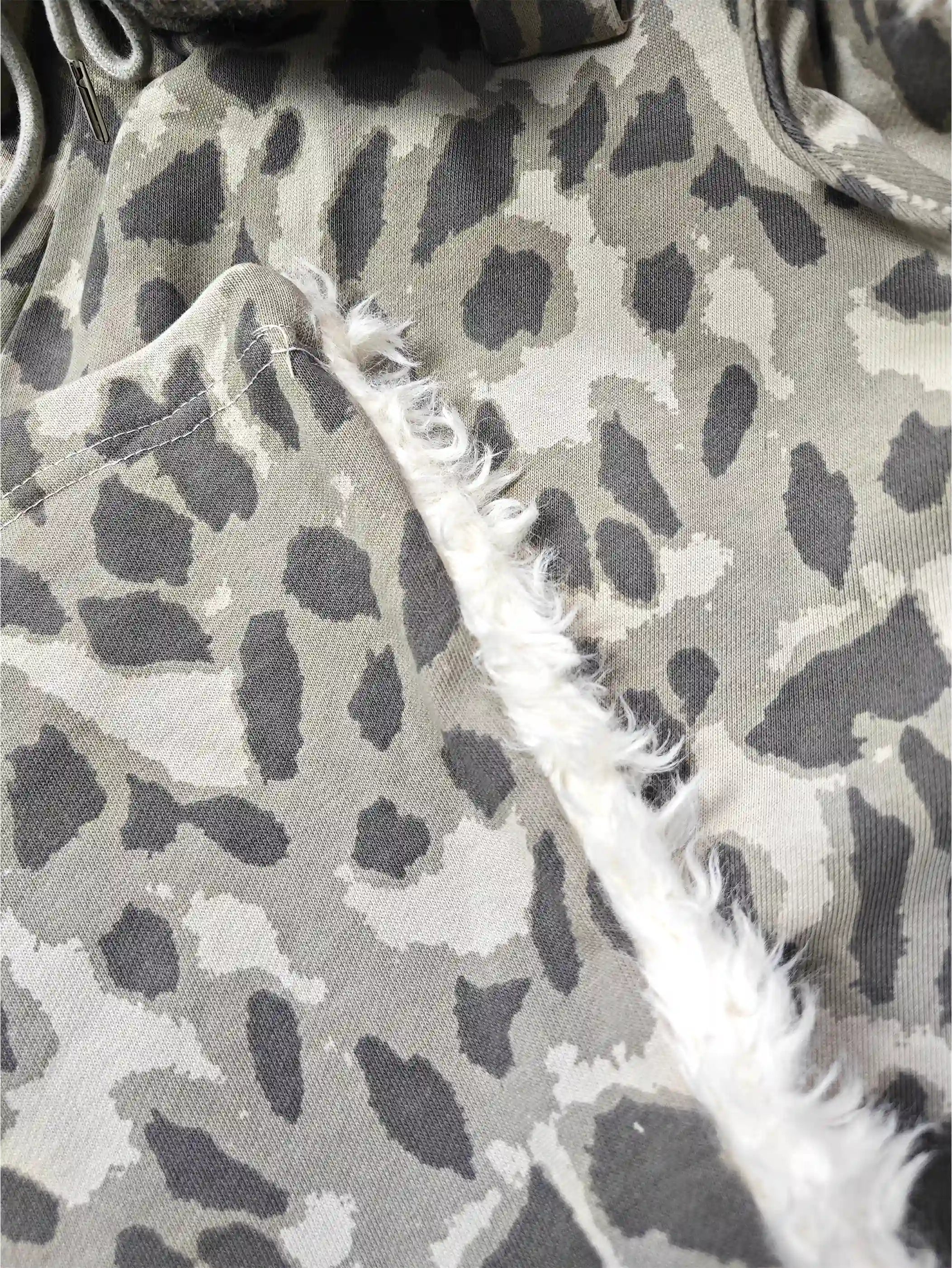 Frayed Leopard Print Jogger Pants- s943