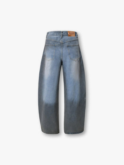 Jean en denim surdimensionné moderne avec dégradé et taille haute