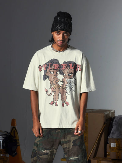 Washed Angel Devil Boxy Tee-740