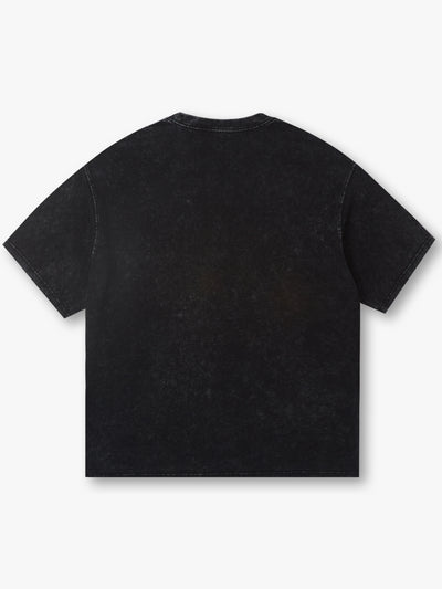 DOUBLECRAZY Flame Two-Faced Man Diamond Distressed Vintage T-shirt-044