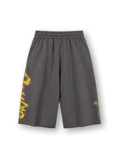 Sparkle Script Raw Hem Shorts-630