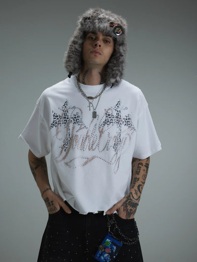 Rhinestone Logo Graphic T-shirt-421