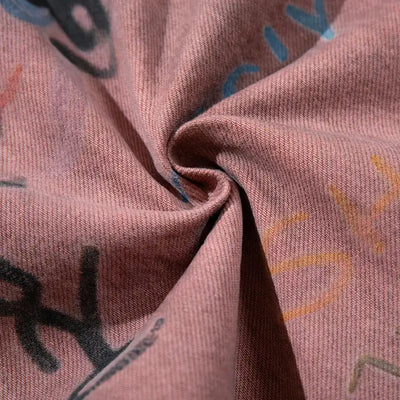 Jeans en coton graffitis peints à la main-S1218