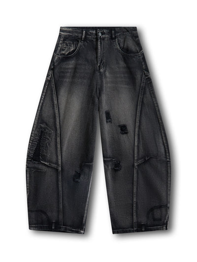 Dark Wash Distress Jeans - S131