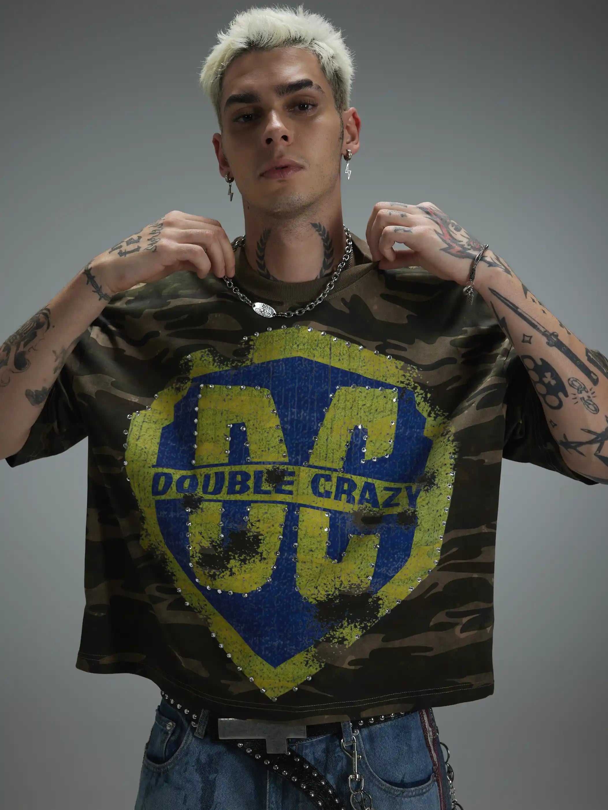 Iced Out Camo Shield Graphic Tee-440