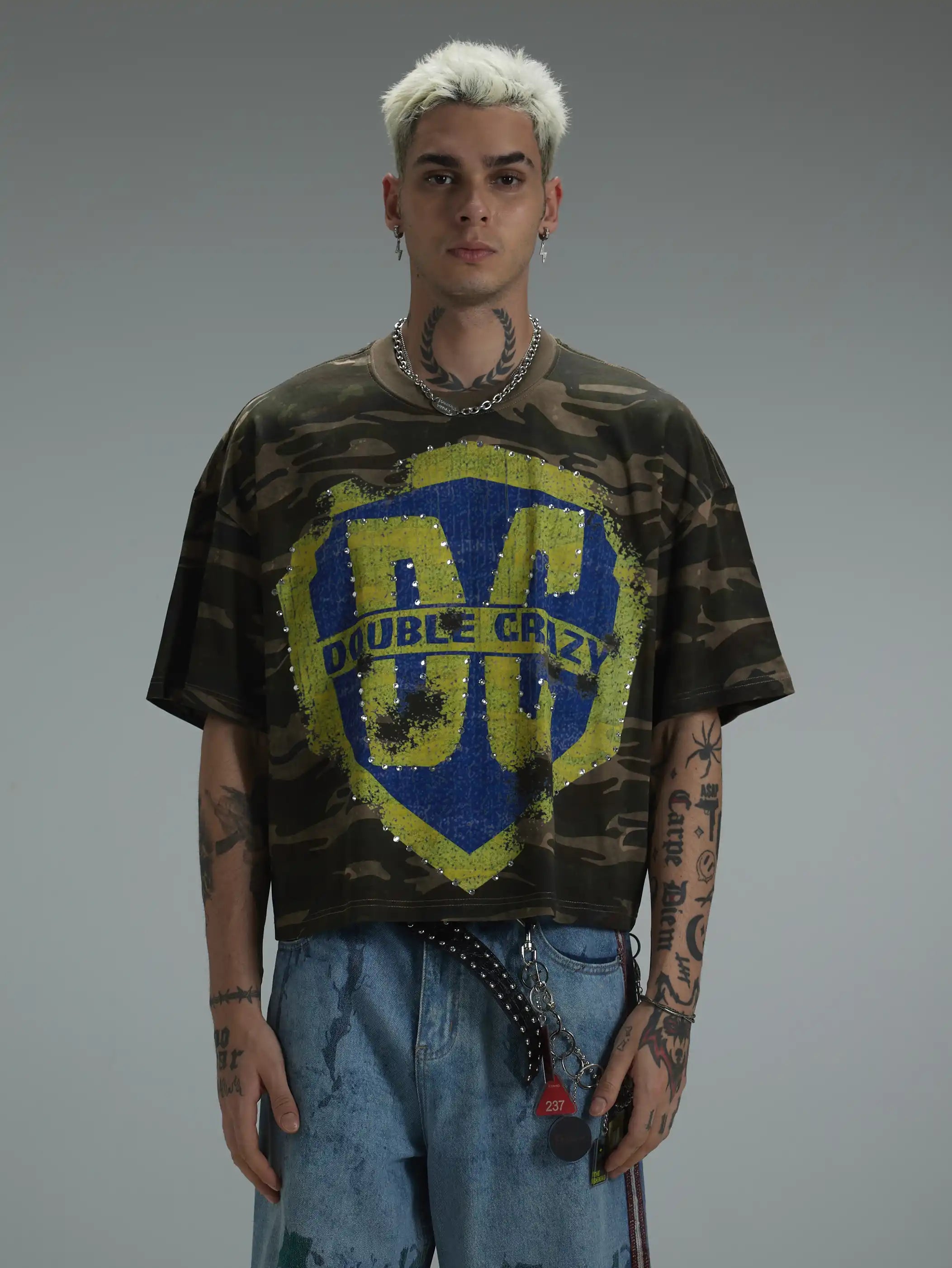 Iced Out Camo Shield Graphic Tee-440