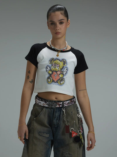 Vintage Boxy Airbrush Bear Tee-442