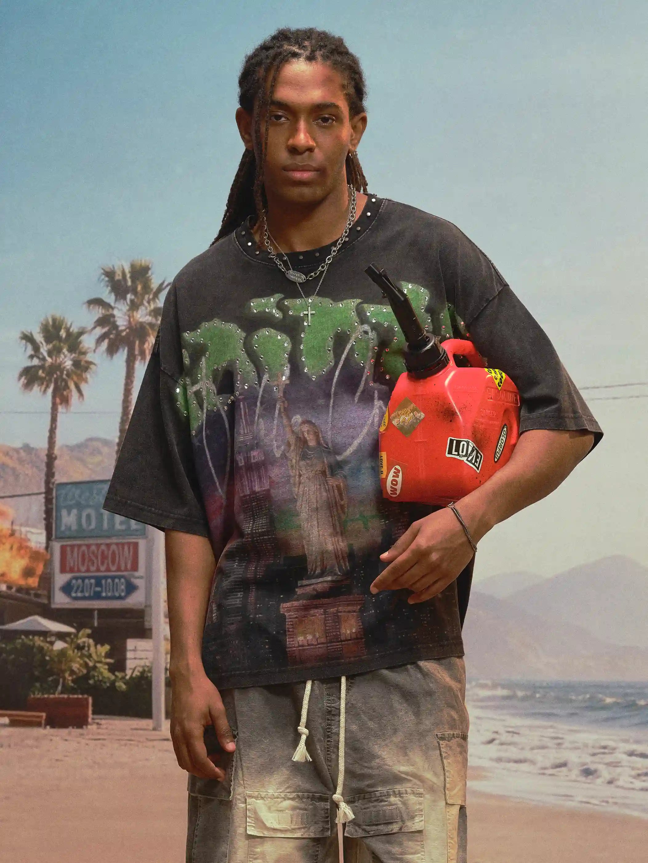 Iced-Out Neck Vintage Saints Tee-457