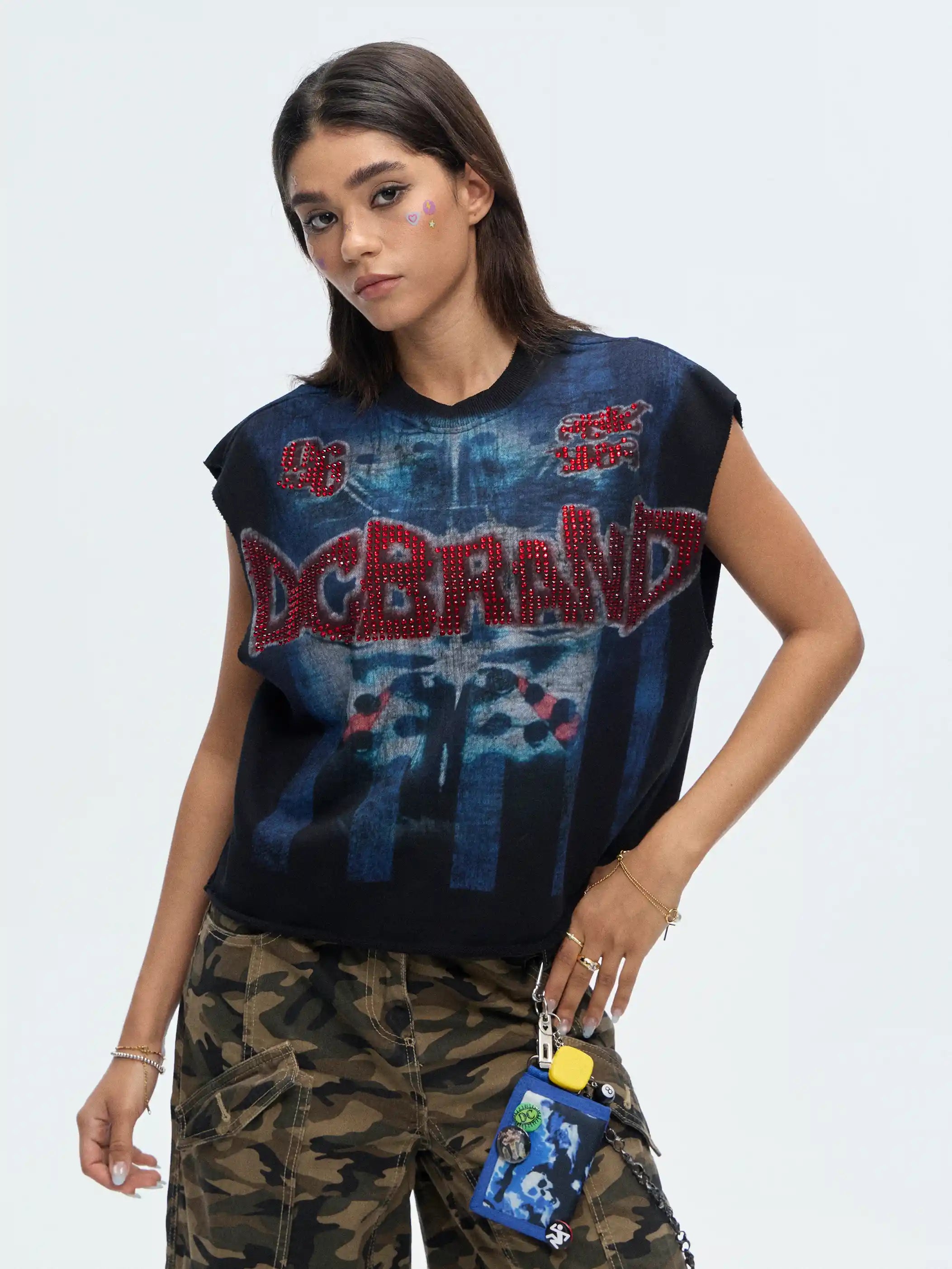 Camiseta sin mangas Ruby Saint Raw Edge-466