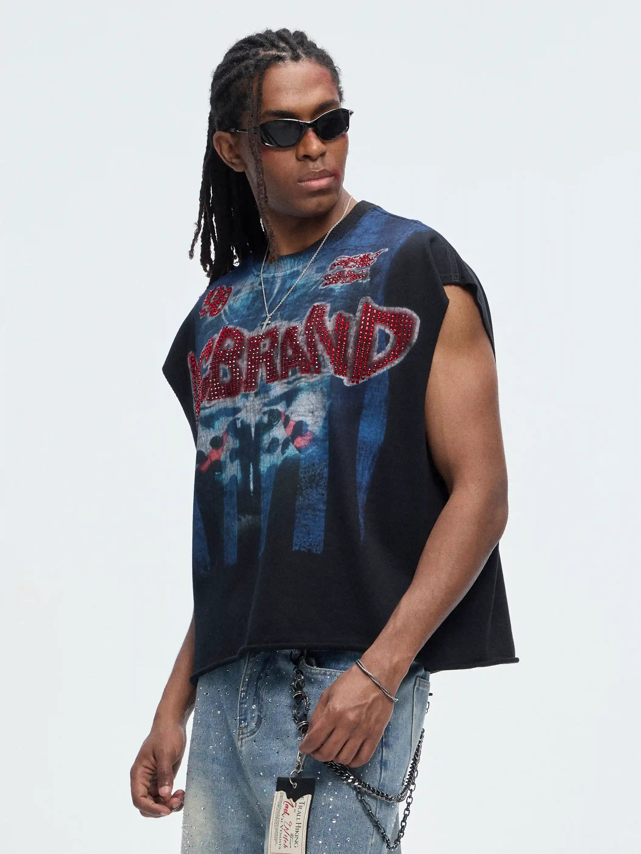 Camiseta sin mangas Ruby Saint Raw Edge-466