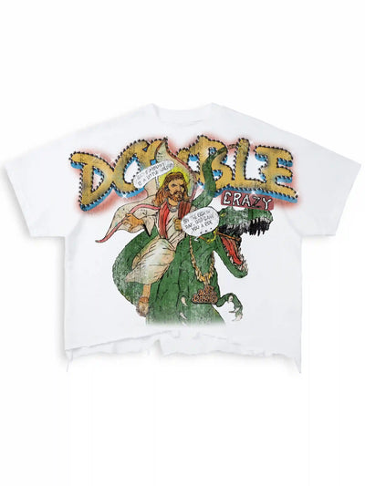 Vintage Raw Hem Boxy Jesus Graphic Tee-468