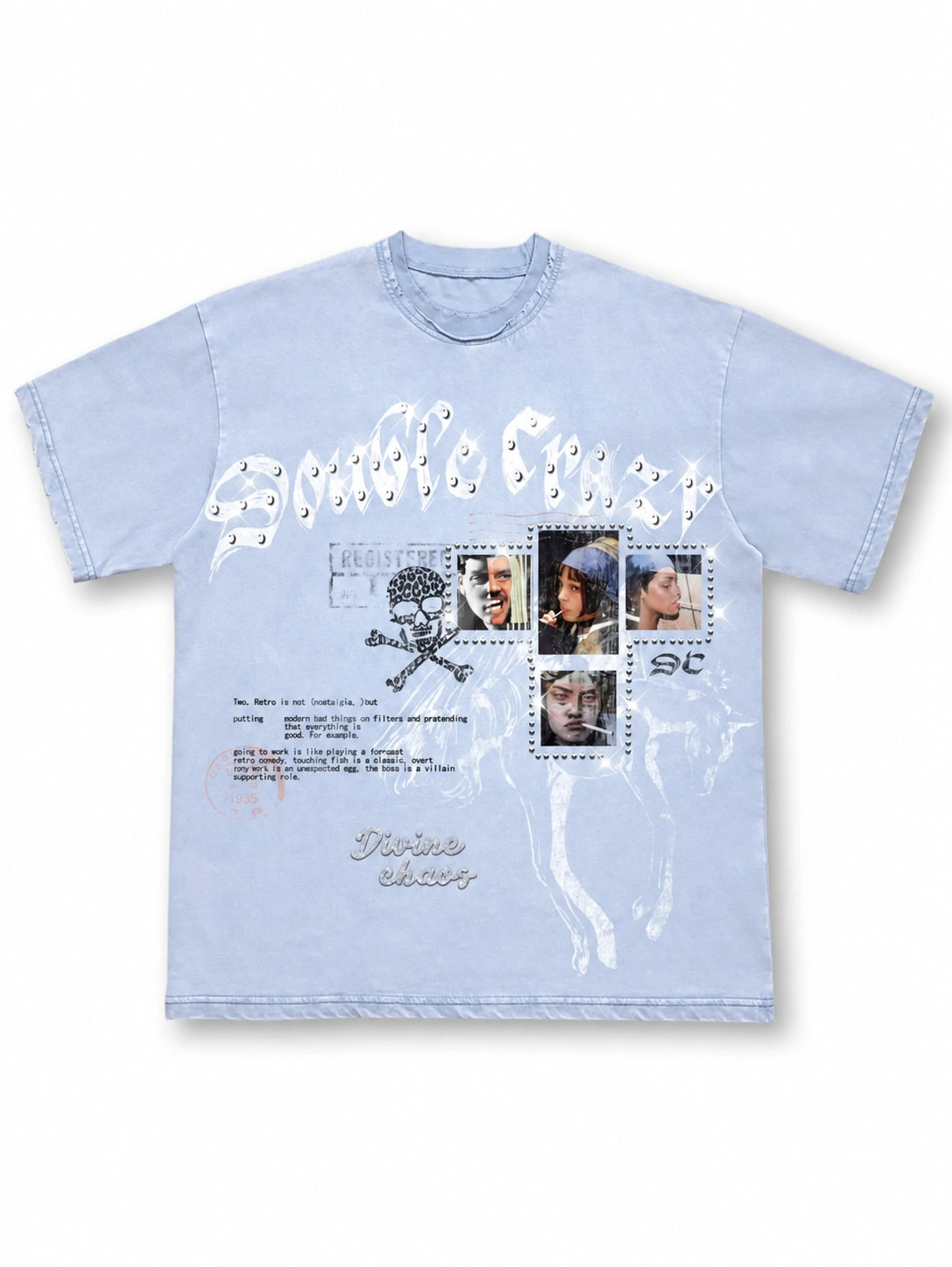 Vintage Frayed Rhinestone Tee-469