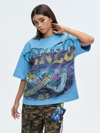 T-shirt Boxy Strass Aérographe-470