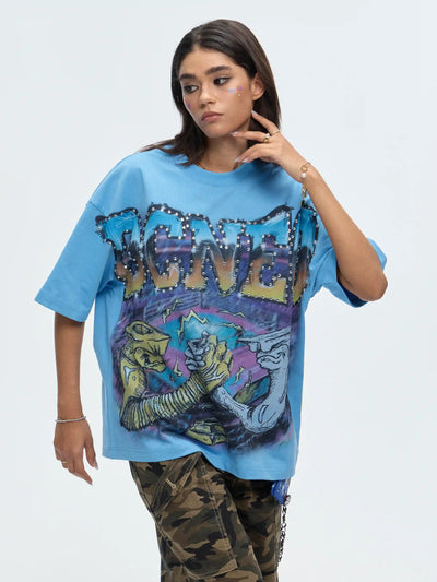 T-shirt Boxy Strass Aérographe-470