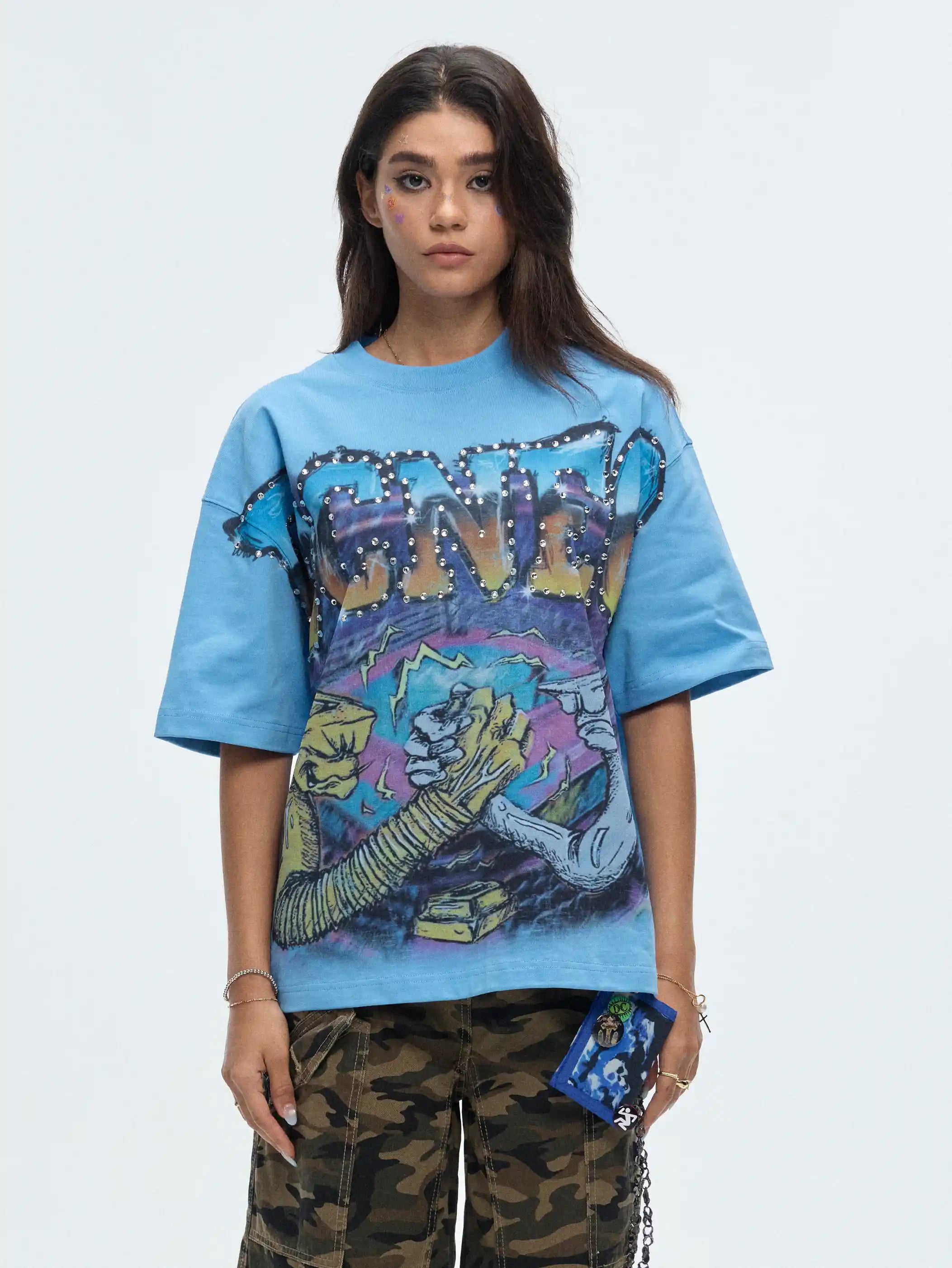 T-shirt Boxy Strass Aérographe-470